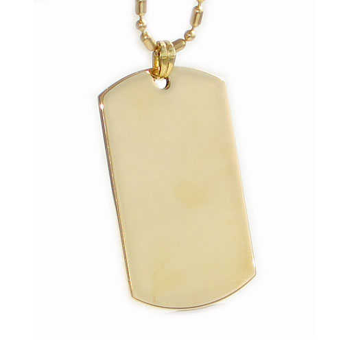 Gold dog tag, pendant