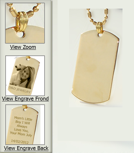 gold pendant p24g dog tag