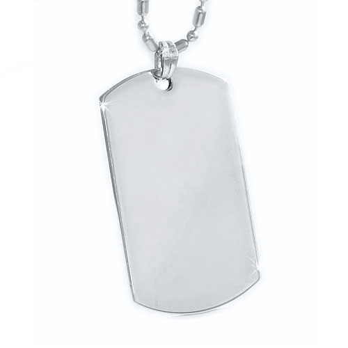silver dog tag, pendant