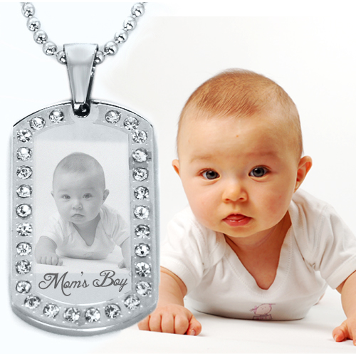 Picture engraved Stainless Steel DOG TAG