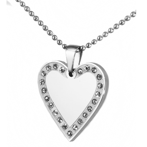 316L Stainless Steel Gem Paved Heart Frame