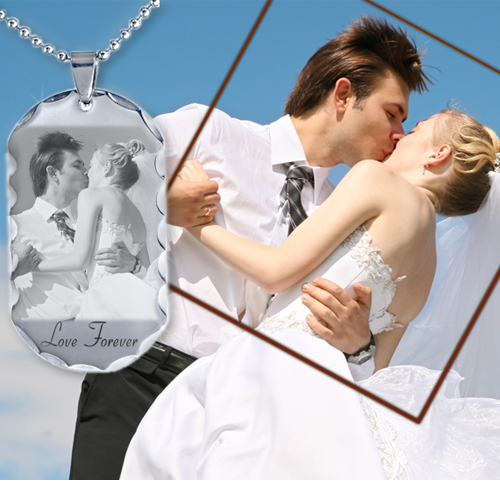 Picture engraved Stainless Steel DOG TAG